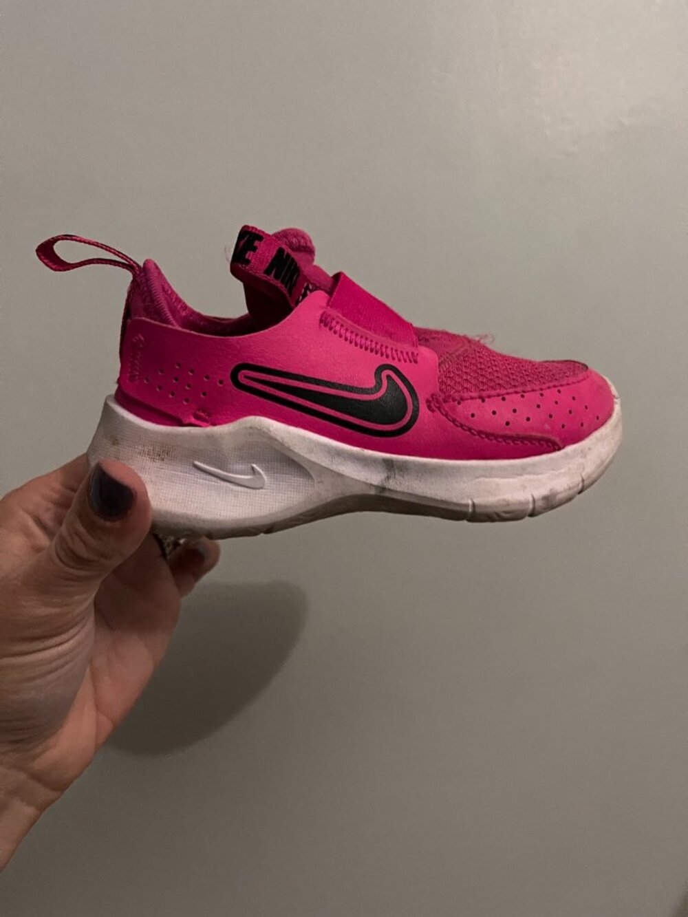 Nike Flex Runner 2 Toddler 8C Hyper Pink White Strap Sneakers